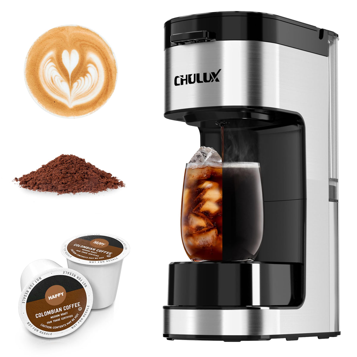 Single Serve Coffee Maker with Ground Filter D8474