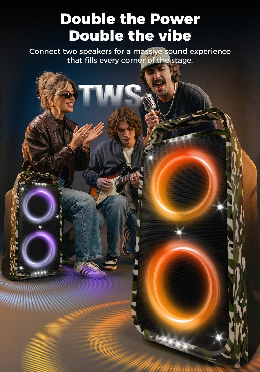 Portable Bluetooth Speaker 240W Loud Bass 15 Hours Battery D84061