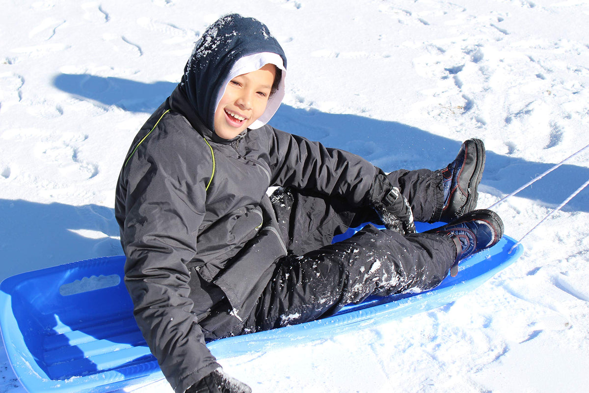 Plastic Toboggan Snow Sled with Pull Rope and Handles P992