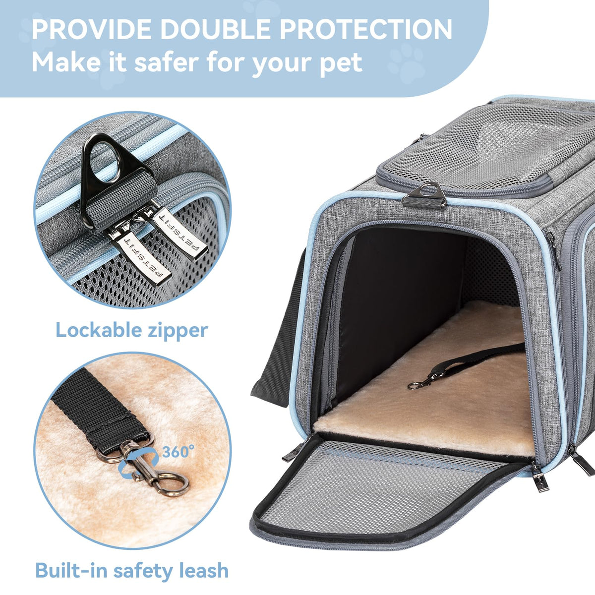 Small Double Expandable Cat Carrier L816