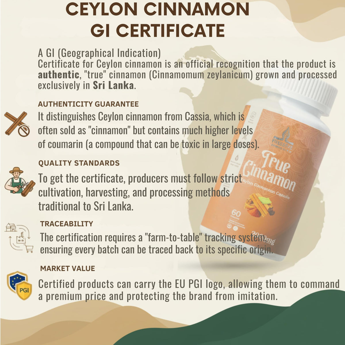 Pure Ceylon Cinnamon Capsules, 2,000mg, Non-GMO, Gluten-Free X913