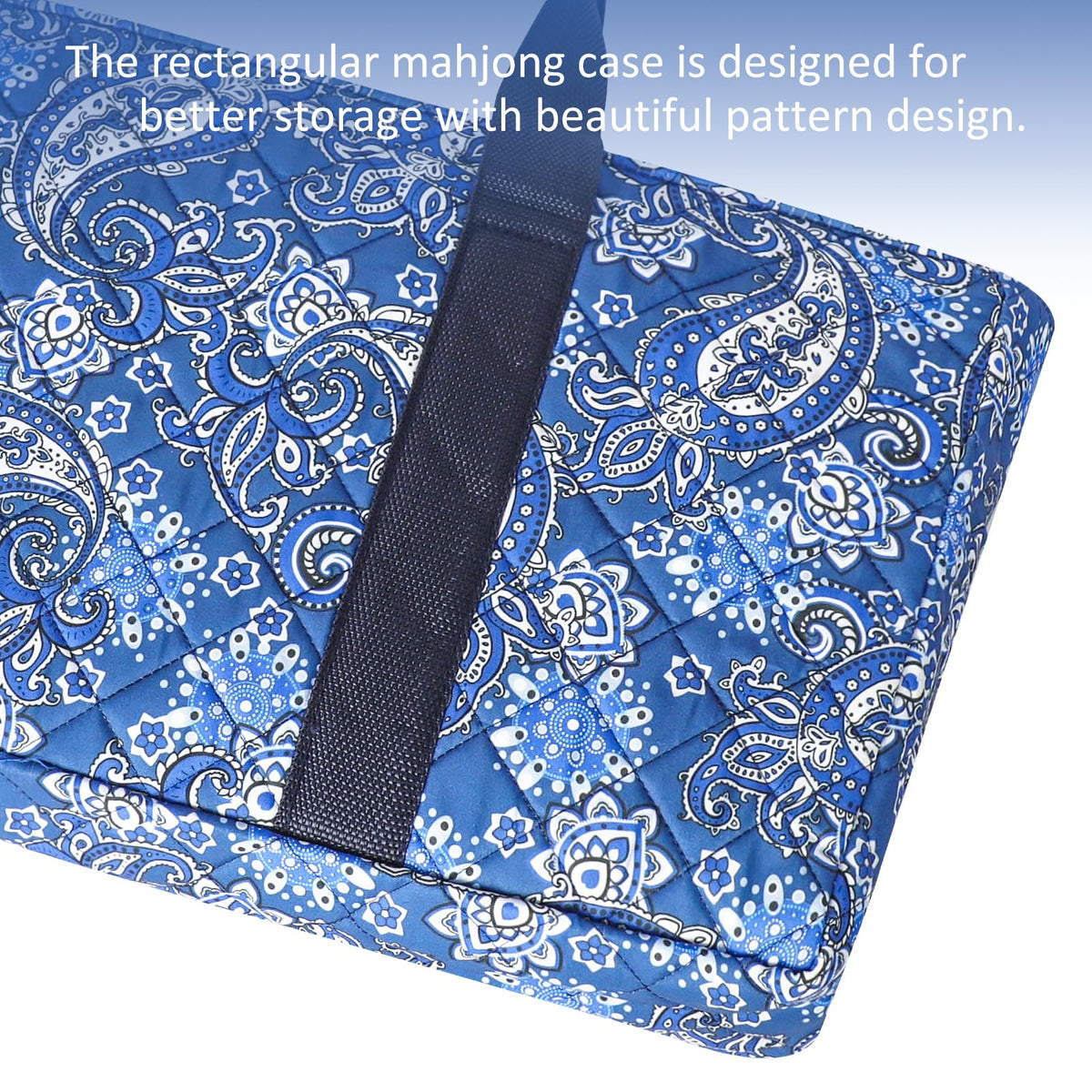 American Mahjong Game Set, 166 White Tiles, 4 Color Rack/Pushers, Blue Carrying Bag M438540