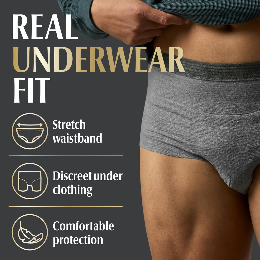L/XL Incontinence Underwear for Men, 12 Count G62026