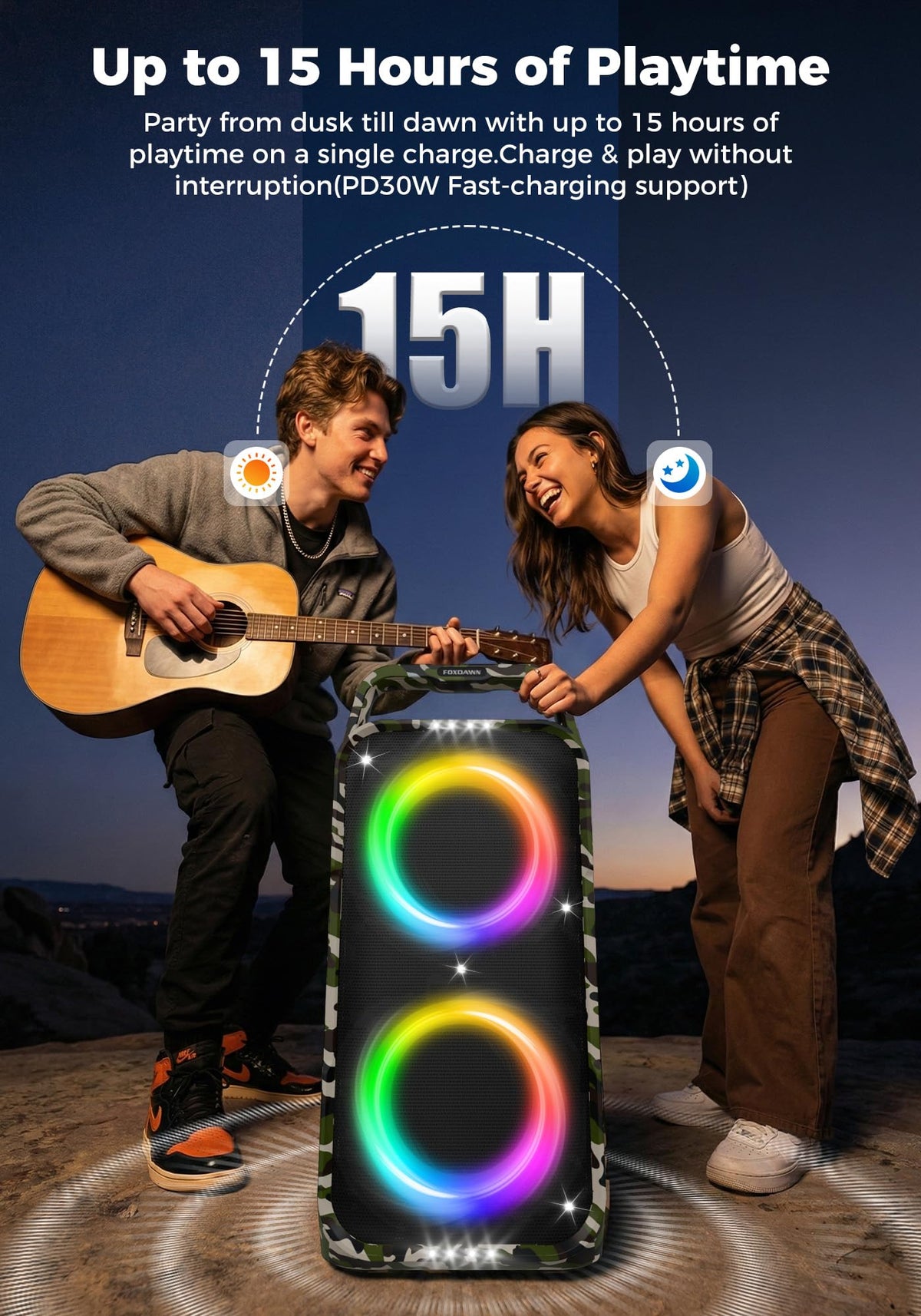 Portable Bluetooth Speaker 240W Loud Bass 15 Hours Battery D84061