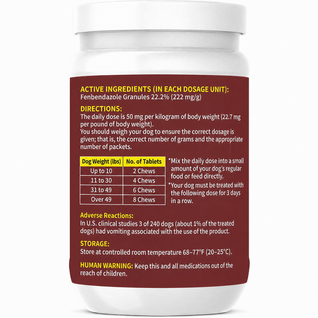 Fenbendazole Dog Dewormer 25 Chews S4850