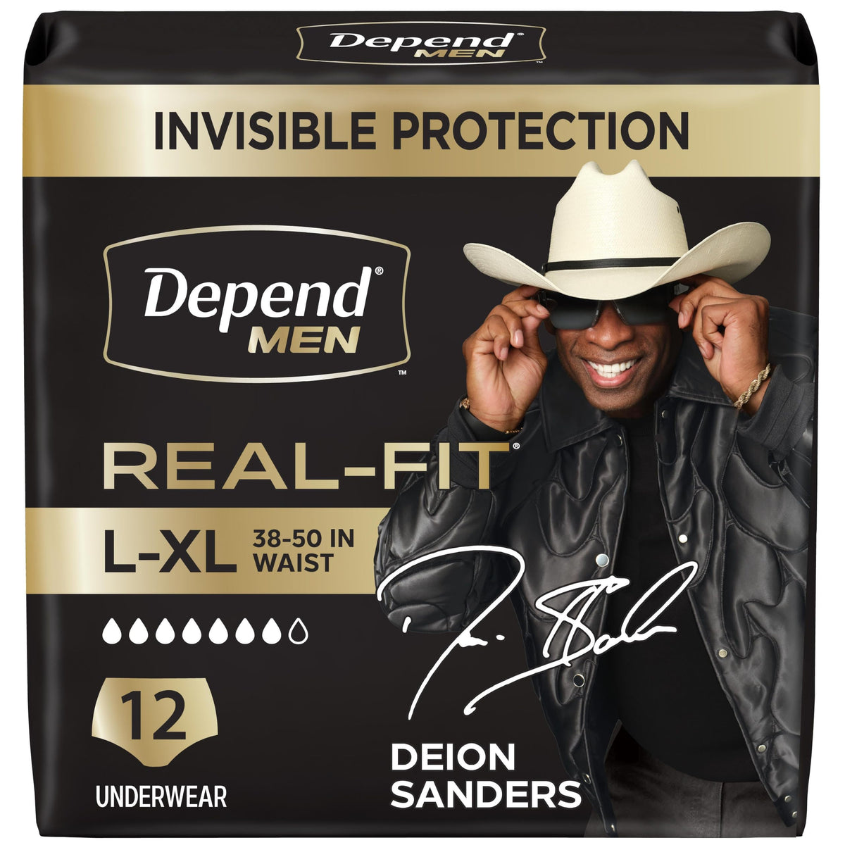 L/XL Incontinence Underwear for Men, 12 Count G62026