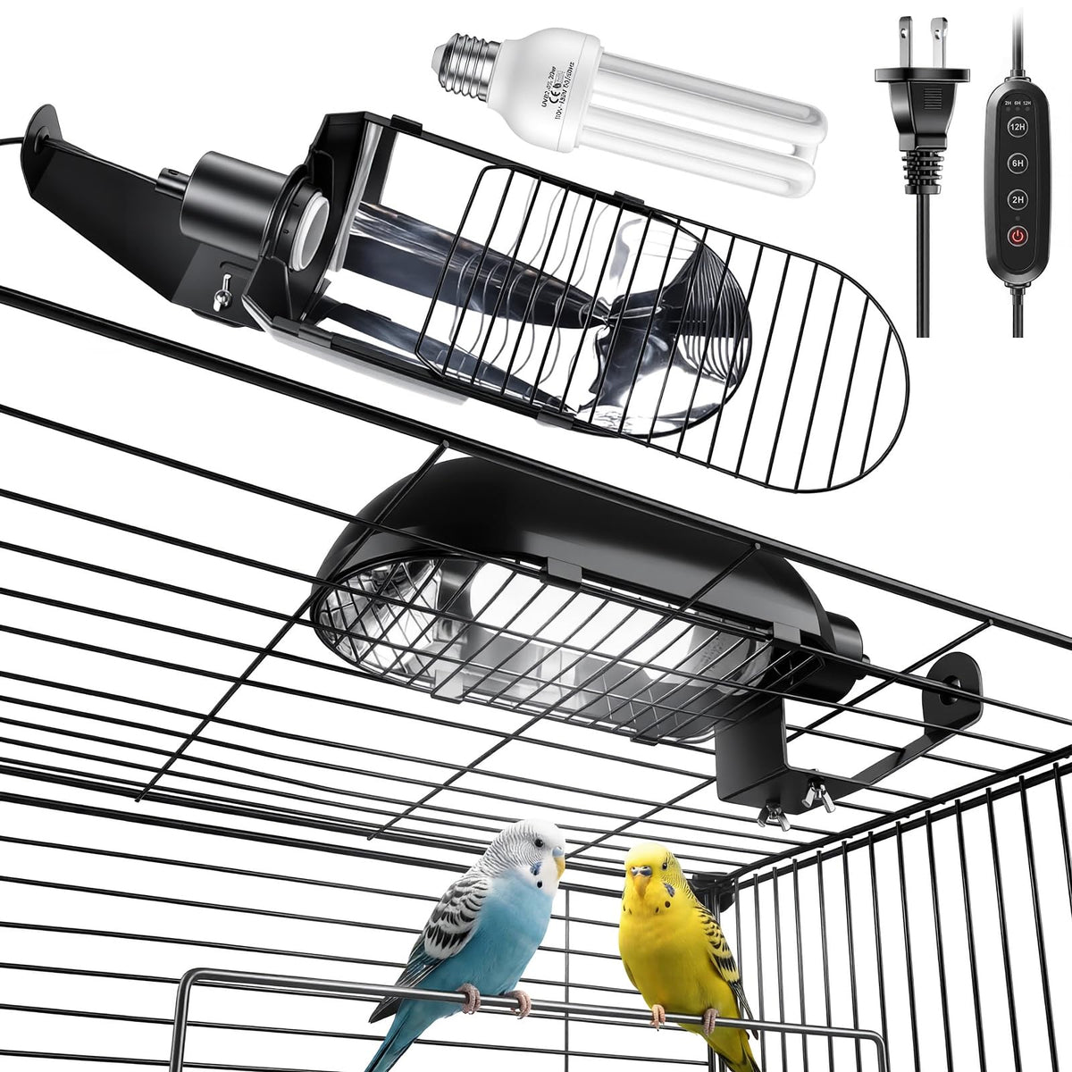Bird Cage Light Fixture Combo Kit with Adjustable Timer U2405