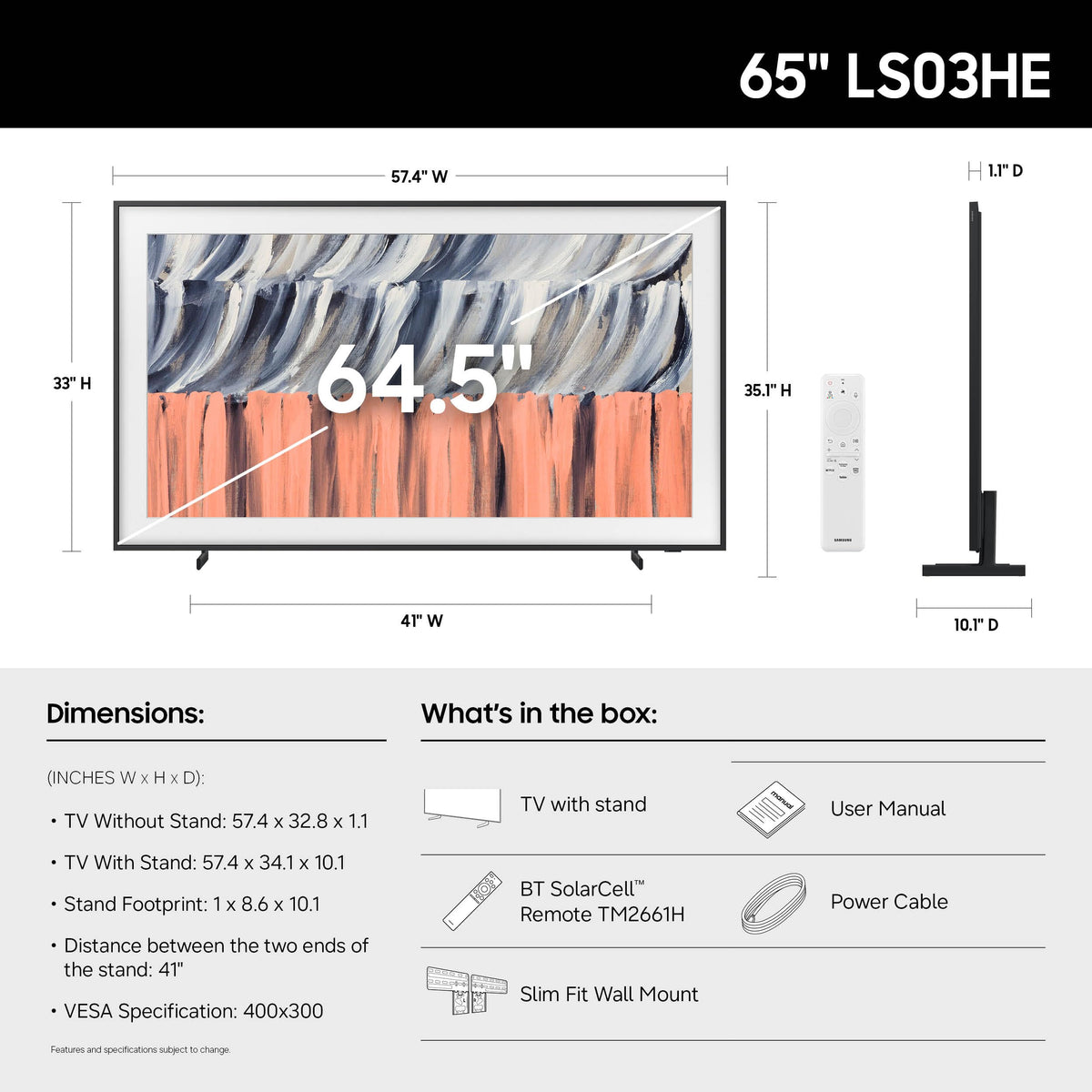 65-Inch Glare Free QLED Smart TV with Wall Mount J772