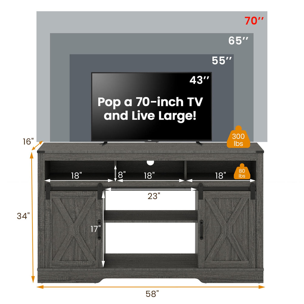 Farmhouse TV Stand for 65+ Inch TV A636670