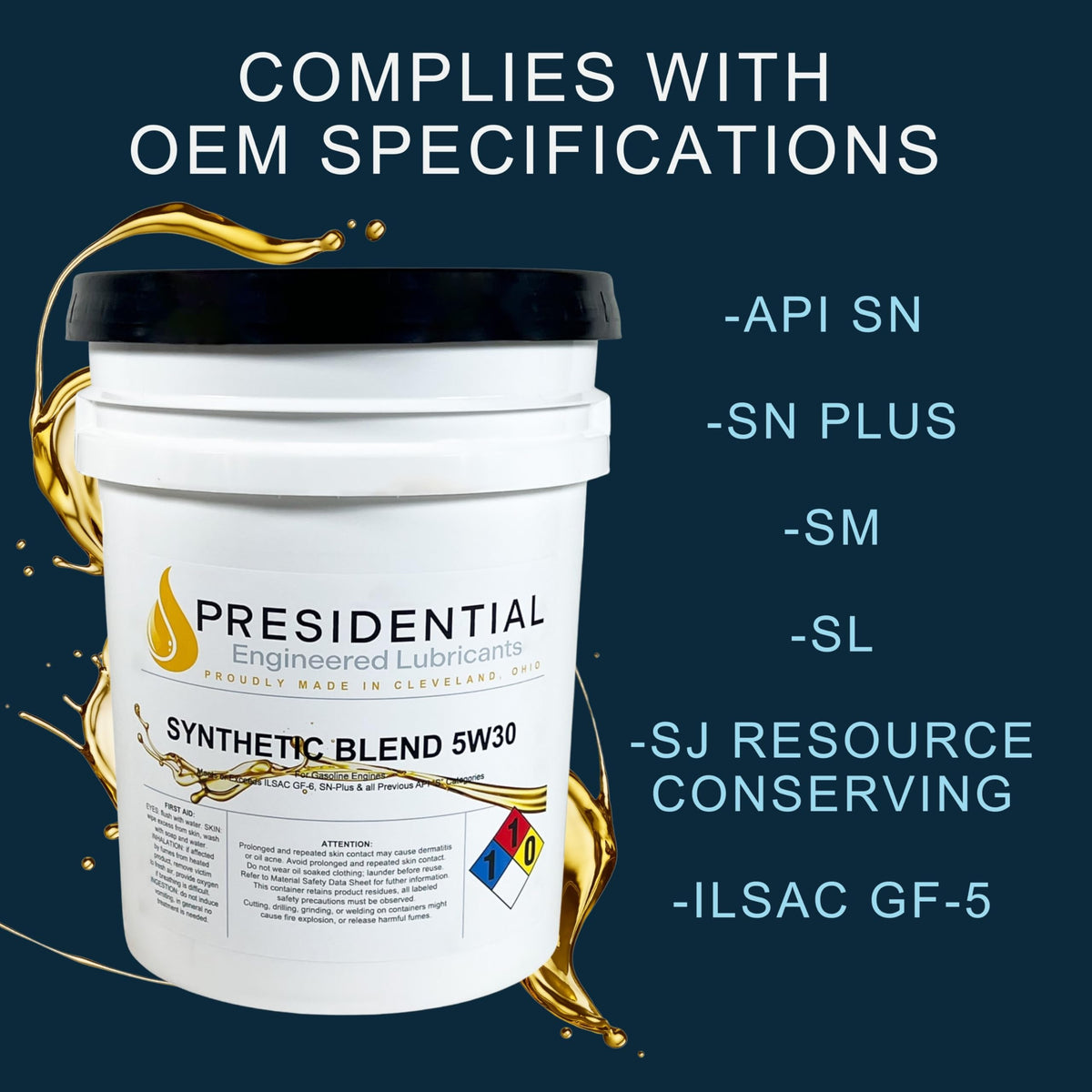 5W30 Synthetic Blend Motor Oil 5 Gallon V600