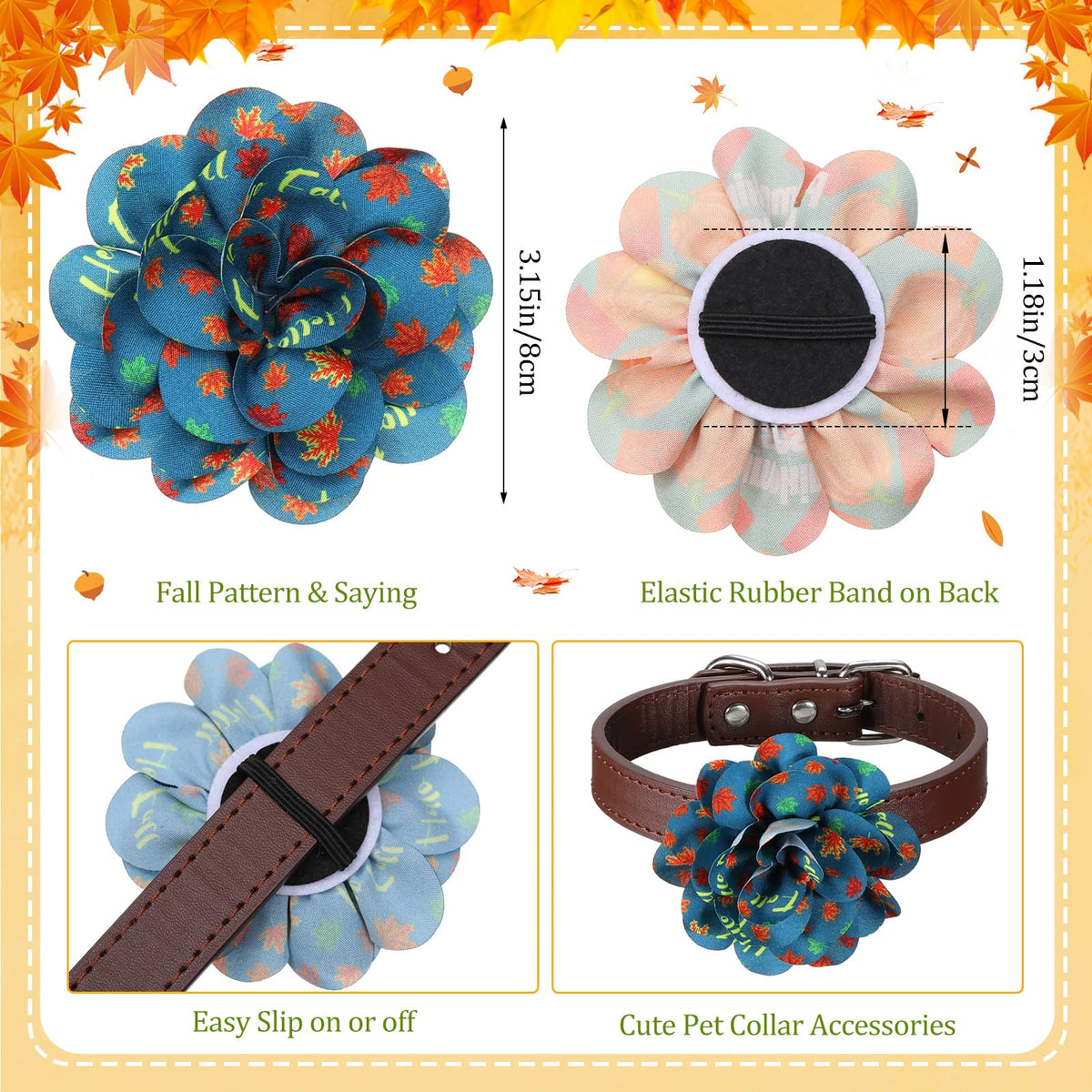 60 Pcs Fall Pet Bow H606