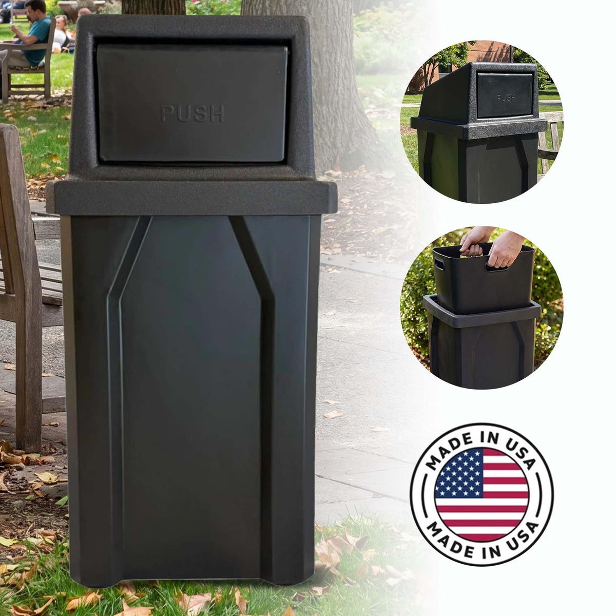 32 Gallon Outdoor Trash Can with Lid F8810