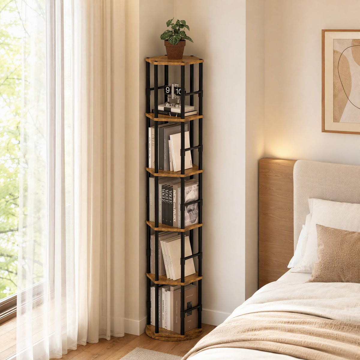 5-Tier Rotating Bookshelf Tower R833056