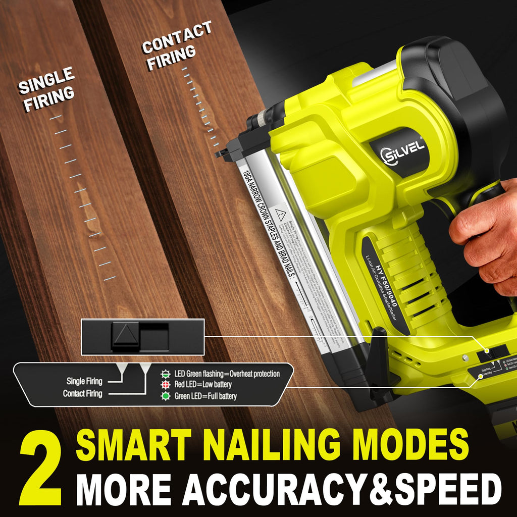 2" Cordless Brad Nailer, 2-in-1 21V Electric Brad Nailer with Battery I8177
