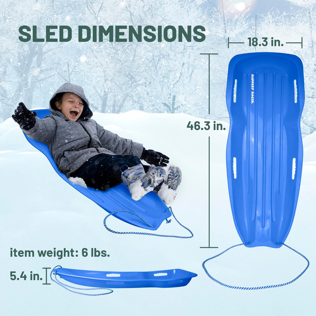 Plastic Toboggan Snow Sled with Pull Rope and Handles P992