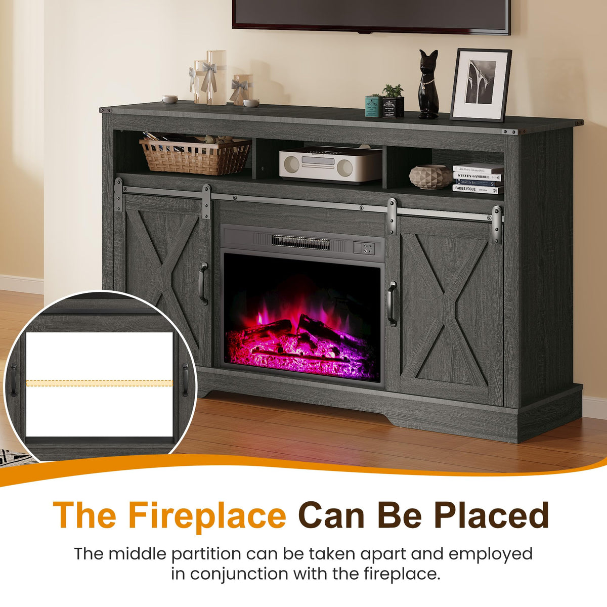 Farmhouse TV Stand for 65+ Inch TV A636670