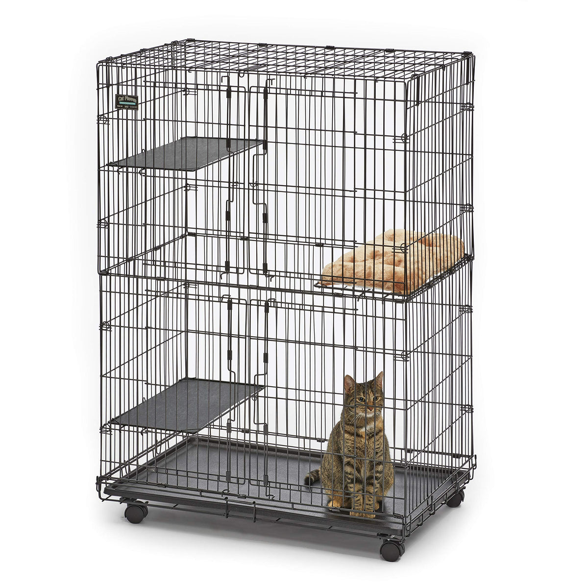 Folding Metal Cat Playpen with 3 Platforms G379048