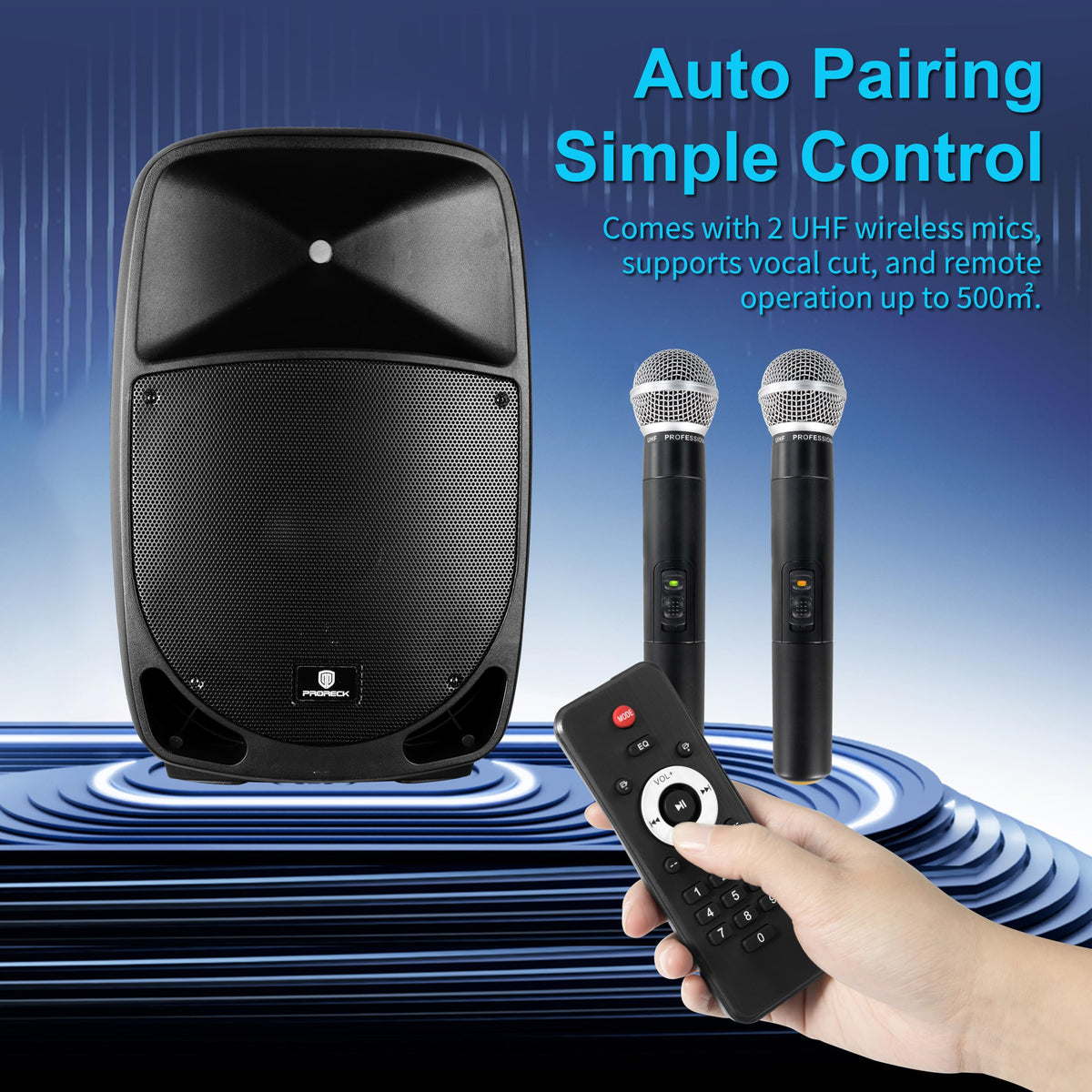 1600W 2-Way Rechargeable Powered PA Speaker System with Bluetooth U23793