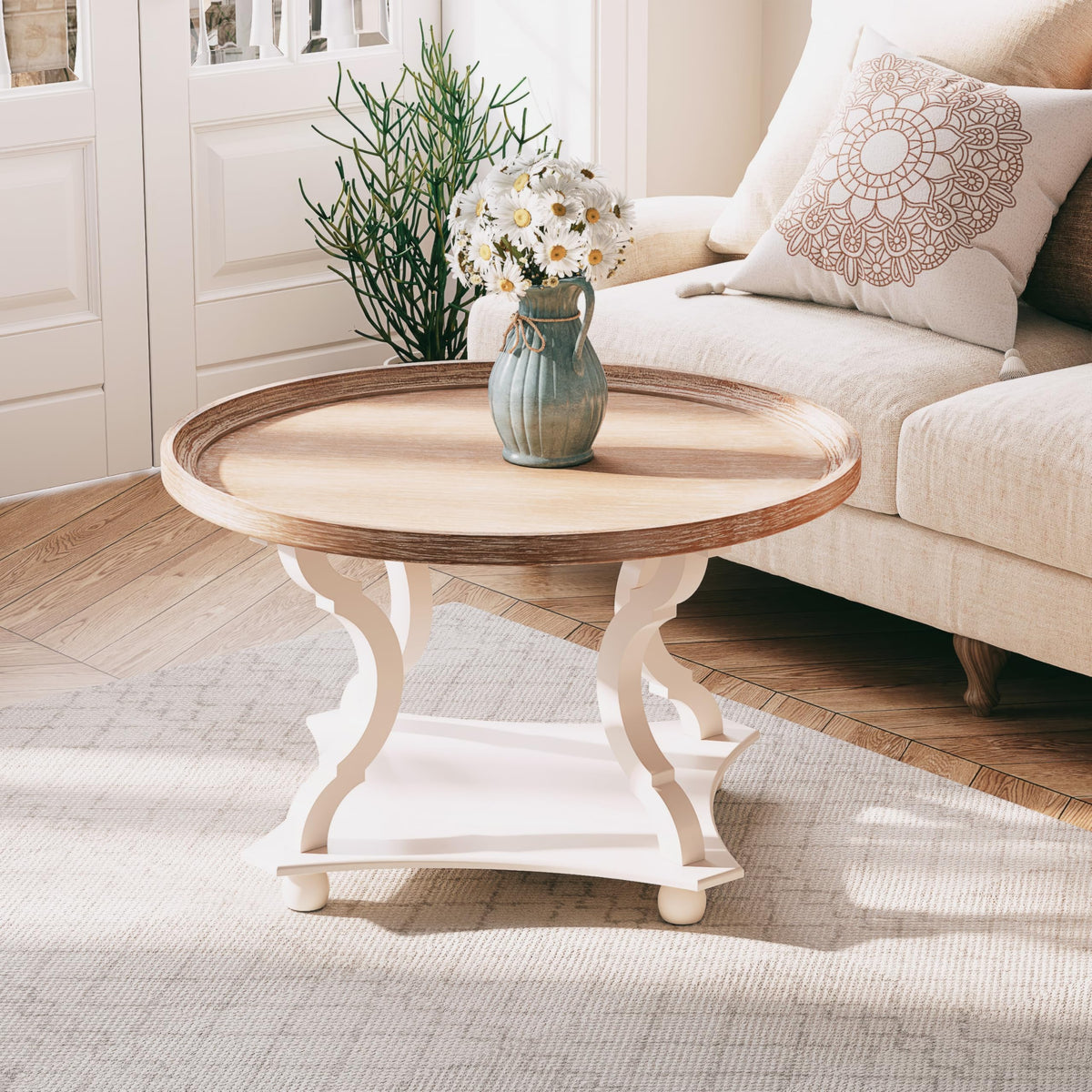 Round Wood Coffee Table Z23988
