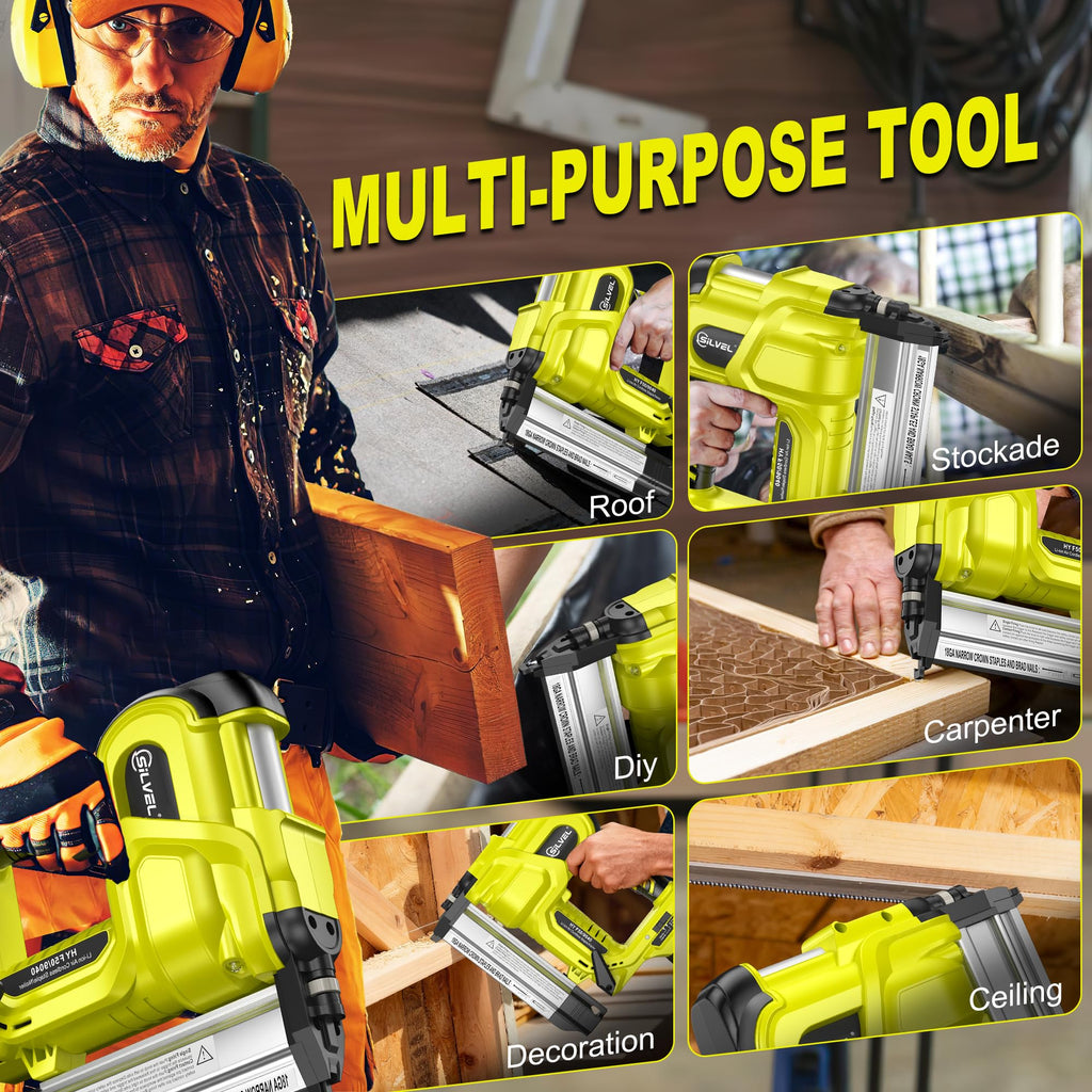 2" Cordless Brad Nailer, 2-in-1 21V Electric Brad Nailer with Battery I8177