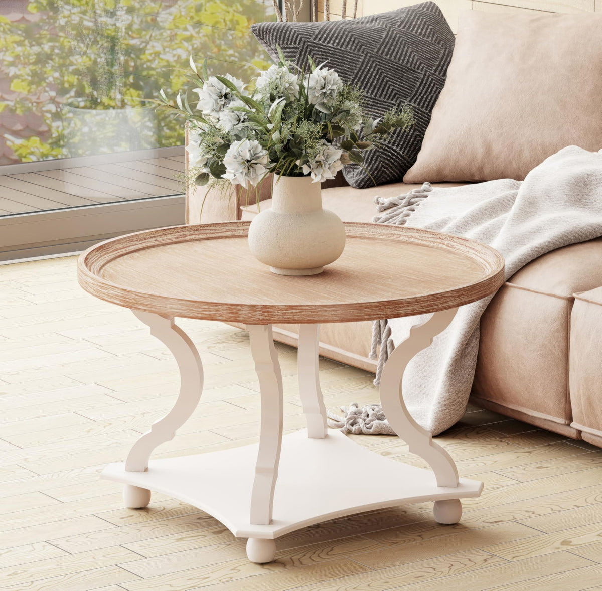 Round Wood Coffee Table Z23988