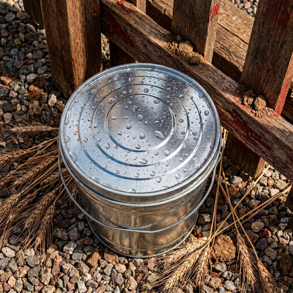 Galvanized Steel Storage Can with Locking Lid F9382